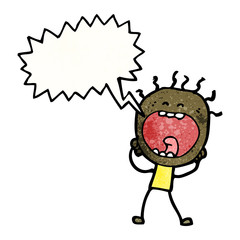 cartoon screaming doodle man