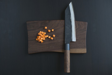 Carrots on cutting board