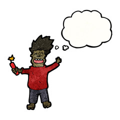 cartoon man with stick of dynamite