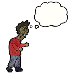 cartoon angry man with thought bubble