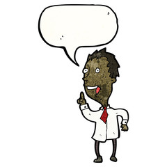 enthusiastic man with speech bubble cartoon