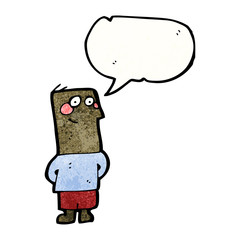 cartoon happy man with speech bubble