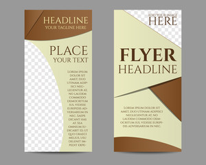 Flyer template or brochure low poly design. Mock up design with