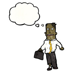 cartoon down and out businessman