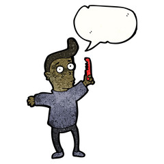 cartoon man combing hair