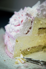 piece of cake with a knife