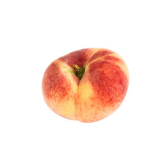 Fresh saturn peaches isolated on white