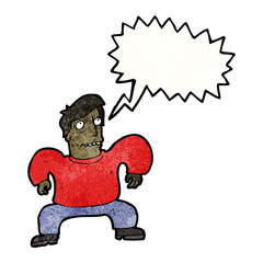 cartoon man squatting