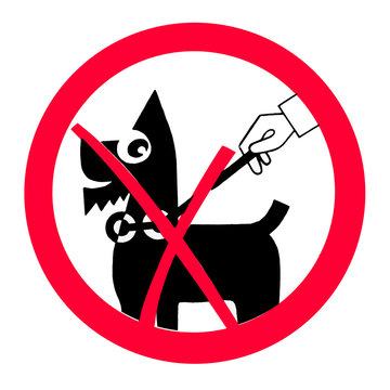 recommend clip art: No dogs or pets allowed. Round warning sign. Isolated