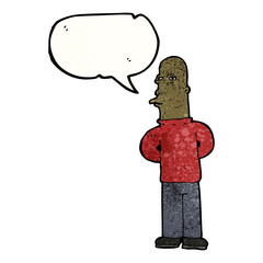 cartoon man narrowing eyes