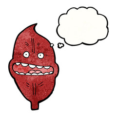 cartoon leaf with face