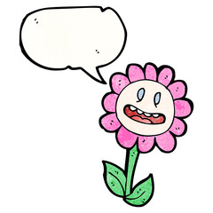 retro cartoon flower