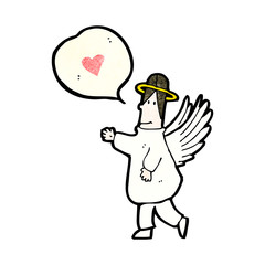 cartoon angel with love heart