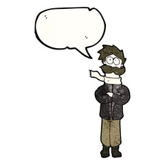 cartoon old pilot with speech bubble