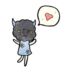 cartoon cloud head girl