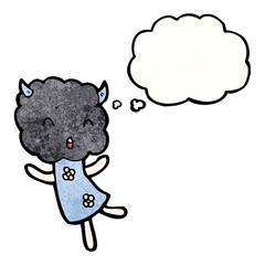 cartoon storm cloud creature