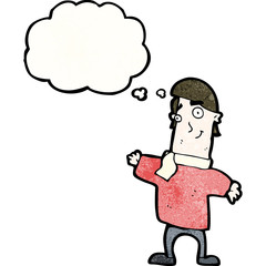 cartoon man with thought bubble