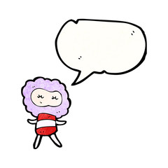 cartoon little cloud monster