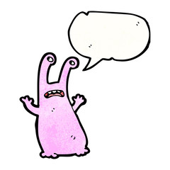 cartoon alien slug monster