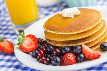 Pancake, Breakfast, Food.