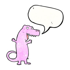 cartoon dinosaur with speech bubble
