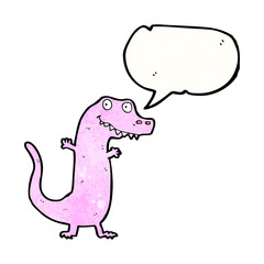 cartoon dinosaur with speech bubble