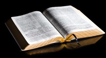 Fototapeta premium Bible, Open, Book.