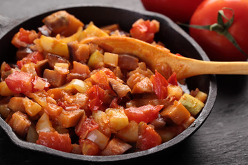 Ratatouille in an iron pan