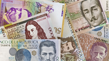 Colombian Peso Bills Background