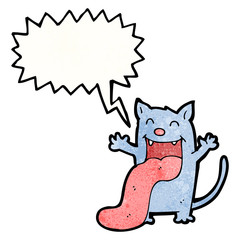 cartoon cat sticking out tongue