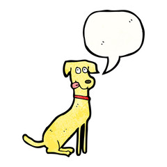 cartoon dog with speech bubble