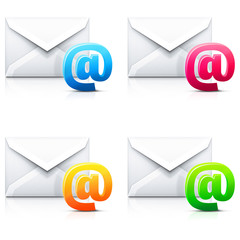 Zestaw kolorowych ikon wiadomości e-mail © piaskun_