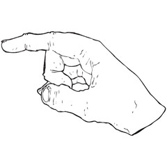 pointing hand drawing