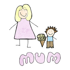 mother's day card cartoon