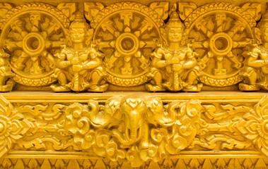 Beautiful golden temple is elegant pronounced in Thailand.