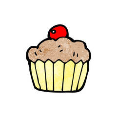 cartoon cherry cupcake