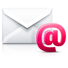 Różowa ikona wiadomości e-mail © piaskun_