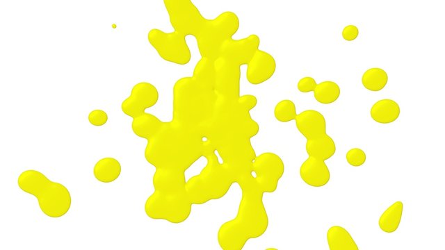 (4K) Gelbe Farbtropfen 