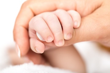 Fototapeta na wymiar Baby, Human Hand, Father.
