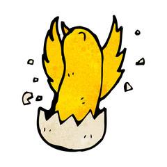cartoon bird hatching from egg