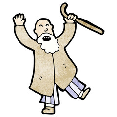 angry old man cartoon