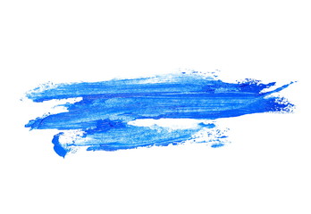 photo blue grunge brush strokes oil paint isolated on white background