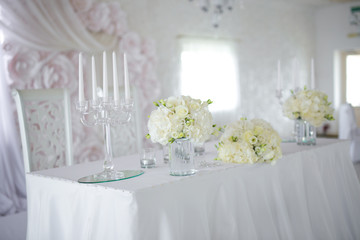flower arrangements on the table