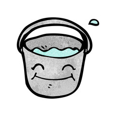 cartoon smiling,bucket
