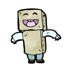 cartoon boy in cardboard robot outfit