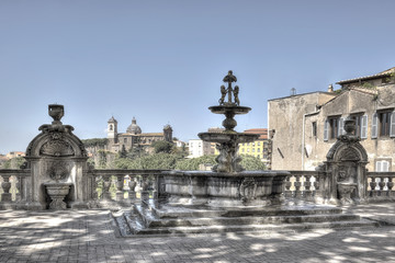 Obraz premium Viterbo Fountain Palazzo dei Priori HDRI