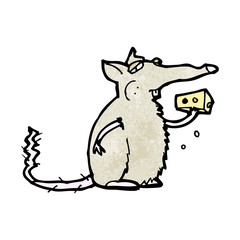 cartoon rat eating cheese
