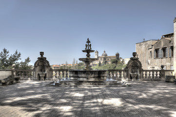 Viterbo Fountain Palazzo dei Priori front view HDRI