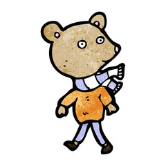 cartoon bear wearing scarf