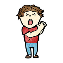 cartoon man with injured hand